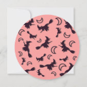 Flying witter zwischen Halbmond zu Halloween-Nacht Einladung (Rückseite)