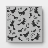 Flying witter zwischen Halbmond zu Halloween-Nacht Fotoplatte (Vorderseite)