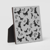 Flying witter zwischen Halbmond zu Halloween-Nacht Fotoplatte (Vorderseite)