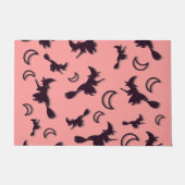 Flying witter zwischen Halbmond zu Halloween-Nacht Fußmatte (Vorderseite)
