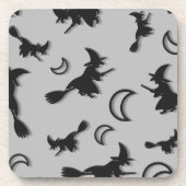 Flying witter zwischen Halbmond zu Halloween-Nacht Getränkeuntersetzer (Vorderseite)