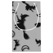 Flying witter zwischen Halbmond zu Halloween-Nacht Kleine Geschenktüte (Rückseite)