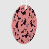 Flying witter zwischen Halbmond zu Halloween-Nacht Ornament (Vorderseite)