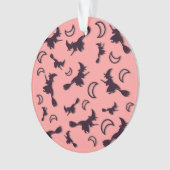 Flying witter zwischen Halbmond zu Halloween-Nacht Ornament (Vorderseite)