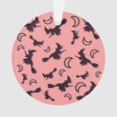 Flying witter zwischen Halbmond zu Halloween-Nacht Ornament (Vorderseite)