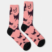Flying witter zwischen Halbmond zu Halloween-Nacht Socken (Rechts)