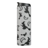 Flying witter zwischen Halbmond zu Halloween-Nacht Thermosbecher (Nach rechts gedreht)