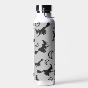 Flying witter zwischen Halbmond zu Halloween-Nacht Trinkflasche