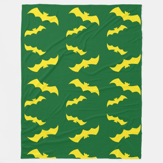 Flying Yellow Halloween Bats Fleecedecke (Vorderseite)