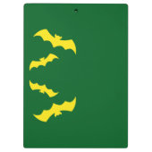Flying Yellow Halloween Bats Klemmbrett (Rückseite)