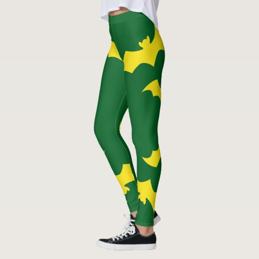 Flying Yellow Halloween Bats Leggings (Links)