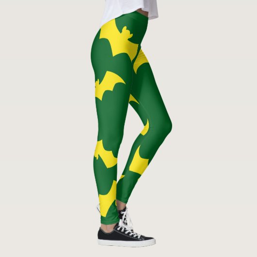 Flying Yellow Halloween Bats Leggings (Rechts)