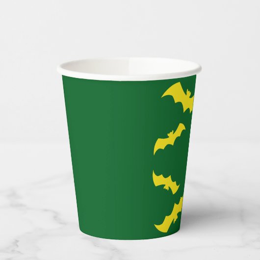 Flying Yellow Halloween Bats Pappbecher (Links)