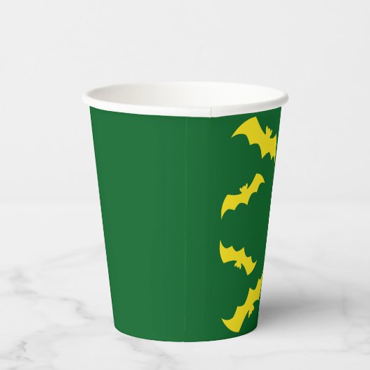 Flying Yellow Halloween Bats Pappbecher (Rechts)