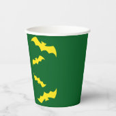 Flying Yellow Halloween Bats Pappbecher (Vorderseite)