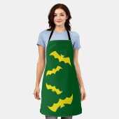 Flying Yellow Halloween Bats Schürze (Getragen)