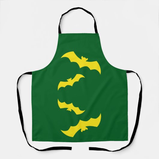 Flying Yellow Halloween Bats Schürze (Vorderseite)