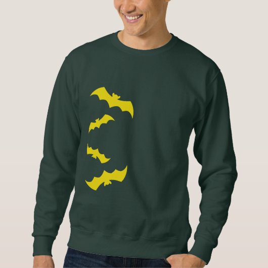 Flying Yellow Halloween Bats Sweatshirt (Vorderseite)