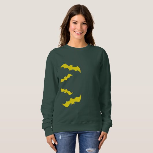 Flying Yellow Halloween Bats Sweatshirt (Vorne ganz)