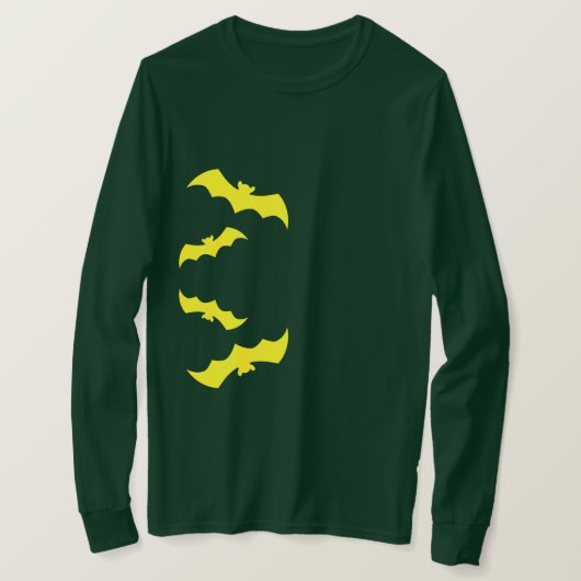Flying Yellow Halloween Bats T-Shirt (Design vorne)