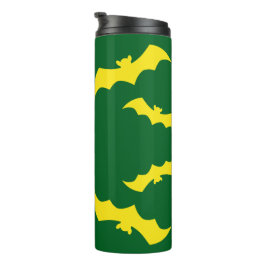 Flying Yellow Halloween Bats Thermosbecher