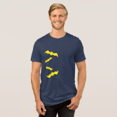 Flying Yellow Halloween Bats Tri-Blend Shirt (Vorderseite voll)