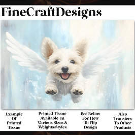 Flying Yorkshire Terrier with Wings AV1 Decoupage Seidenpapier