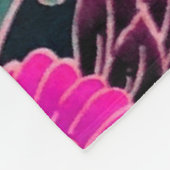 FLYKEN, WELLEN, BLUME Pink, Japanisch Fleecedecke (Ecke)