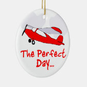 flyling rotes Versuchsflugzeug Keramikornament (Rechts)