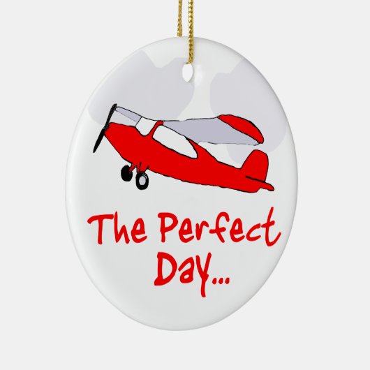 flyling rotes Versuchsflugzeug Keramikornament (Rechts)