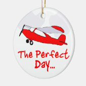 flyling rotes Versuchsflugzeug Keramikornament (Links)