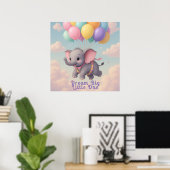 Flyng Baby Elephant mit individuellem Angebot, Kin Poster (Heimbüro)