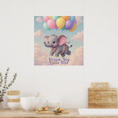 Flyng Baby Elephant mit individuellem Angebot, Kin Poster (Küche)