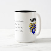Flynn Familienwappen, Übersetzung und Bedeutung Zweifarbige Tasse (VorderseiteRechts)
