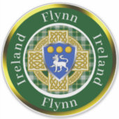 Flynn Shield & Celtic Cross Personalisiert Aufkleber (Vorderseite)