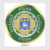 Flynn Shield & Celtic Cross Personalisiert Aufkleber (Blatt)