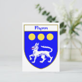 Flynn-Wappen/Familienwappen Postkarte (Stehend Vorderseite)