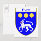 Flynn-Wappen/Familienwappen Postkarte (Vorne/Hinten)