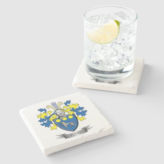 Flynn-Wappen Steinuntersetzer (Seitenansicht)