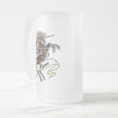 Flynntartan-Einhorn Mattglas Bierglas (Vorderseite Links)