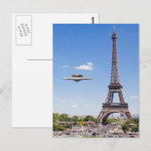 FLYSAUCER ÜBER PARIS POSTKARTE (Vorne/Hinten)