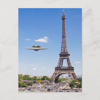 FLYSAUCER ÜBER PARIS POSTKARTE