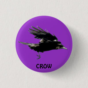 FLYY CROW Raven Wildlife Birds Series Button