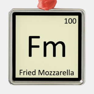 Fm - Fried Mozzarella Appetizer Chemie Symbol Silbernes Ornament