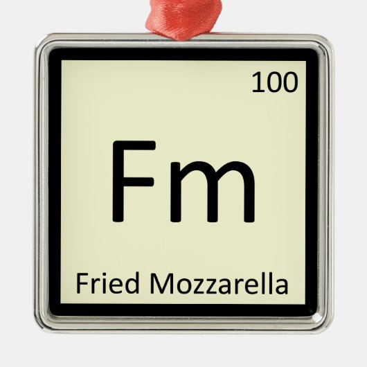 Fm - Fried Mozzarella Appetizer Chemie Symbol Silbernes Ornament (Vorne)