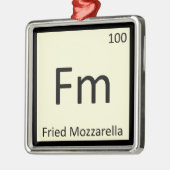 Fm - Fried Mozzarella Appetizer Chemie Symbol Silbernes Ornament (Links)