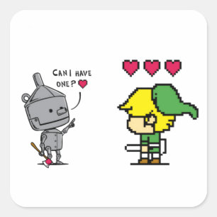 FM Pop Culture Herz Seeker Quadratischer Aufkleber