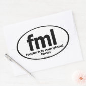 FML Frederick Maryland Local Decal Ovaler Aufkleber (Umschlag)