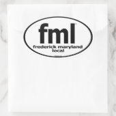 FML Frederick Maryland Local Decal Ovaler Aufkleber (Tasche)