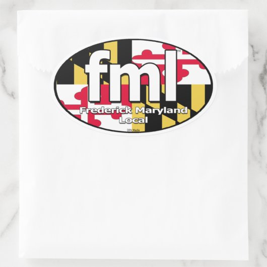 FML Maryland Flaggen-Abziehbild Ovaler Aufkleber (Tasche)